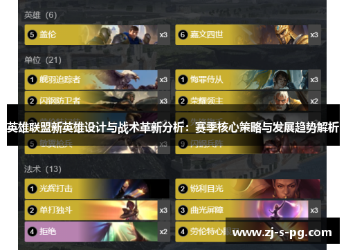 英雄联盟新英雄设计与战术革新分析：赛季核心策略与发展趋势解析