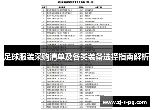 足球服装采购清单及各类装备选择指南解析 足球服装采购清单及各类装备选择指南解析