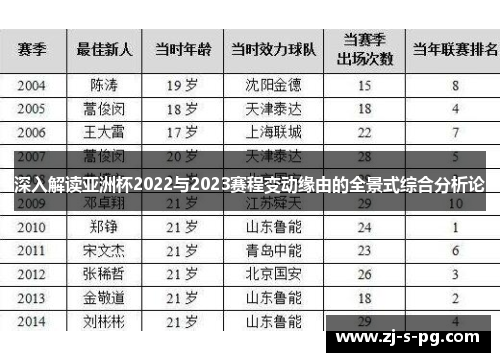 深入解读亚洲杯2022与2023赛程变动缘由的全景式综合分析论